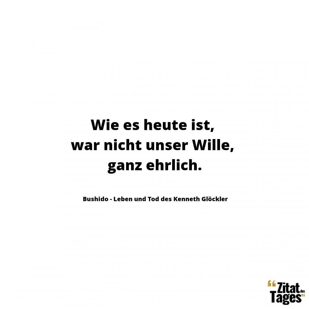 Wie es heute ist, war nicht unser Wille, ganz ehrlich. - Bushido