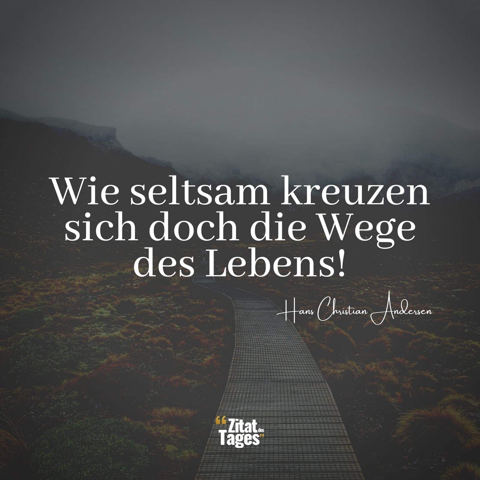 Wie seltsam kreuzen sich doch die Wege des Lebens! - Hans Christian Andersen