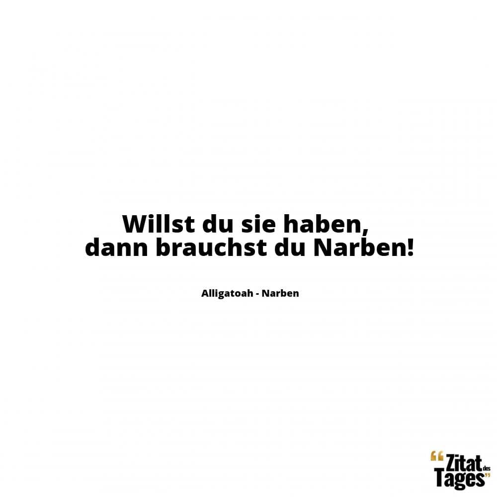 Willst du sie haben, dann brauchst du Narben! - Alligatoah