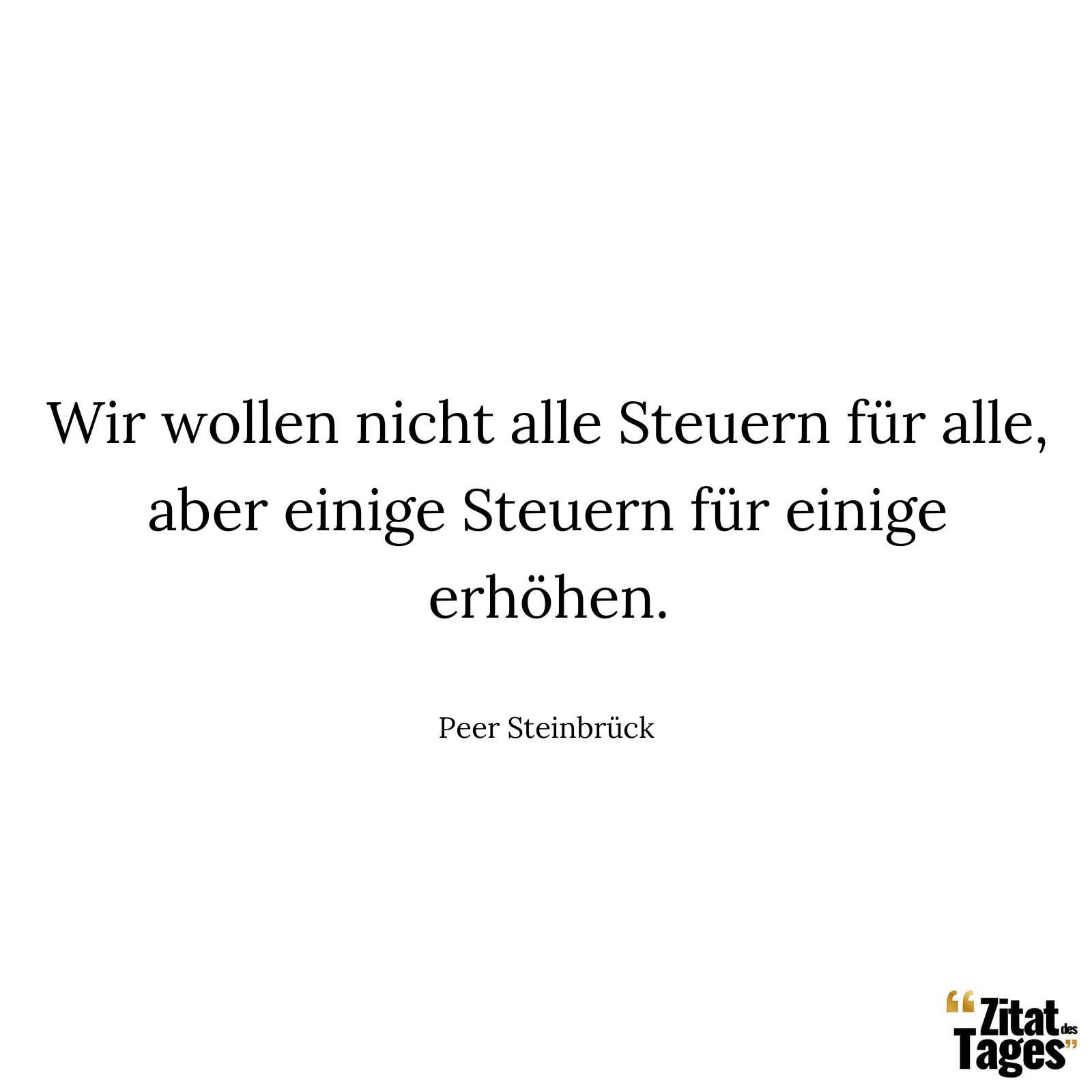 Wir wollen nicht alle Steuern für alle, aber einige Steuern für einige erhöhen. - Peer Steinbrück