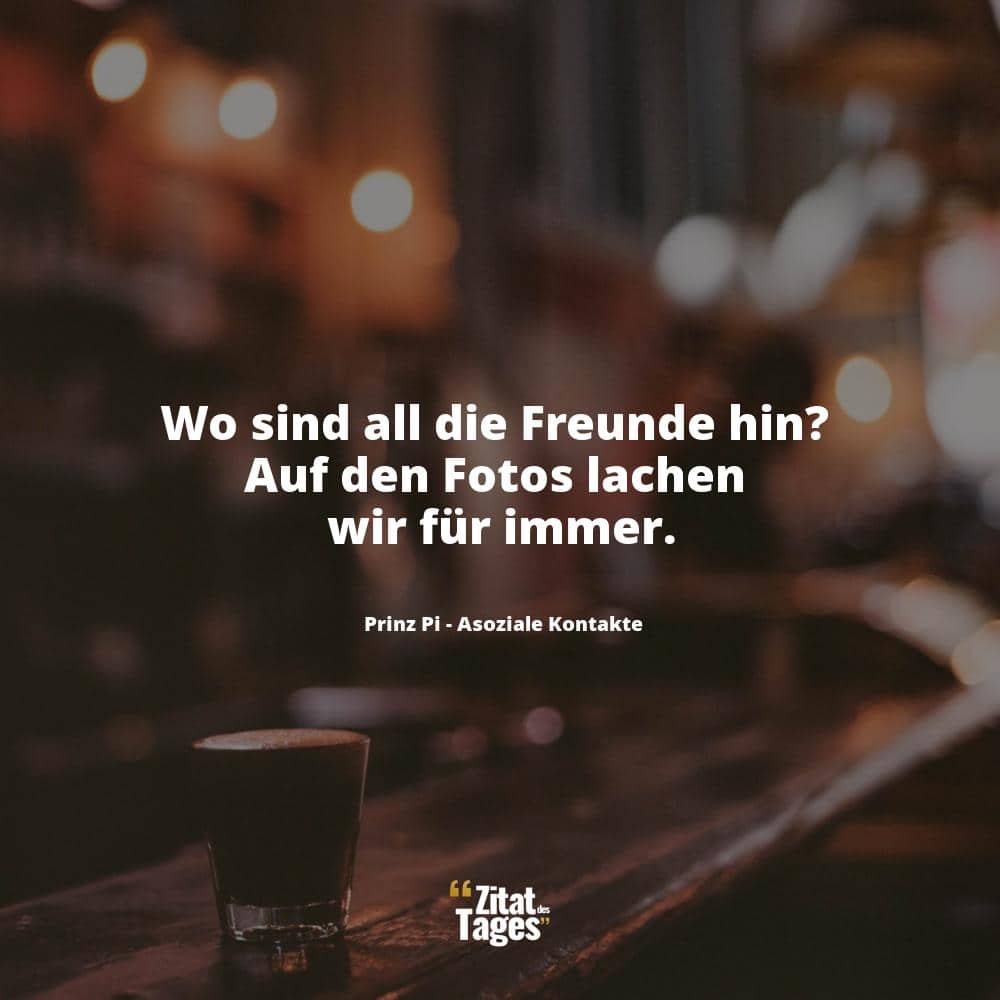 Wo sind all die Freunde hin? Auf den Fotos lachen wir für immer. - Prinz Pi