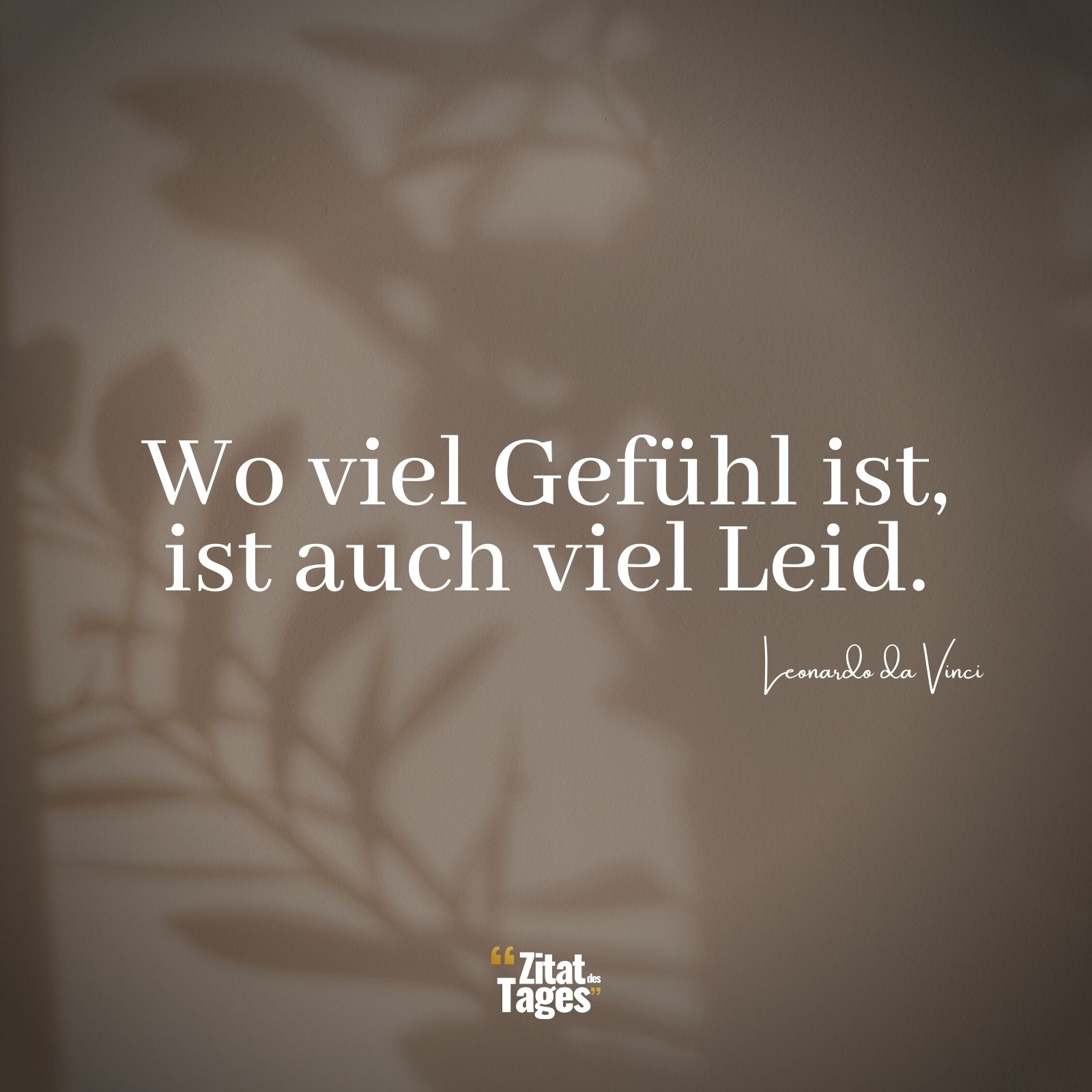 Wo viel Gefühl ist, ist auch viel Leid. - Leonardo da Vinci