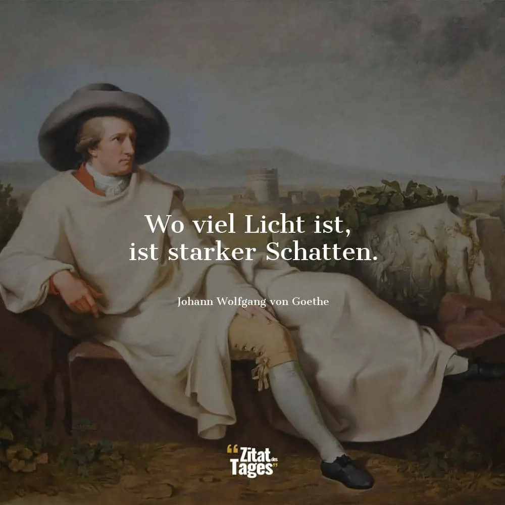 Wo viel Licht ist, ist starker Schatten. - Johann Wolfgang von Goethe