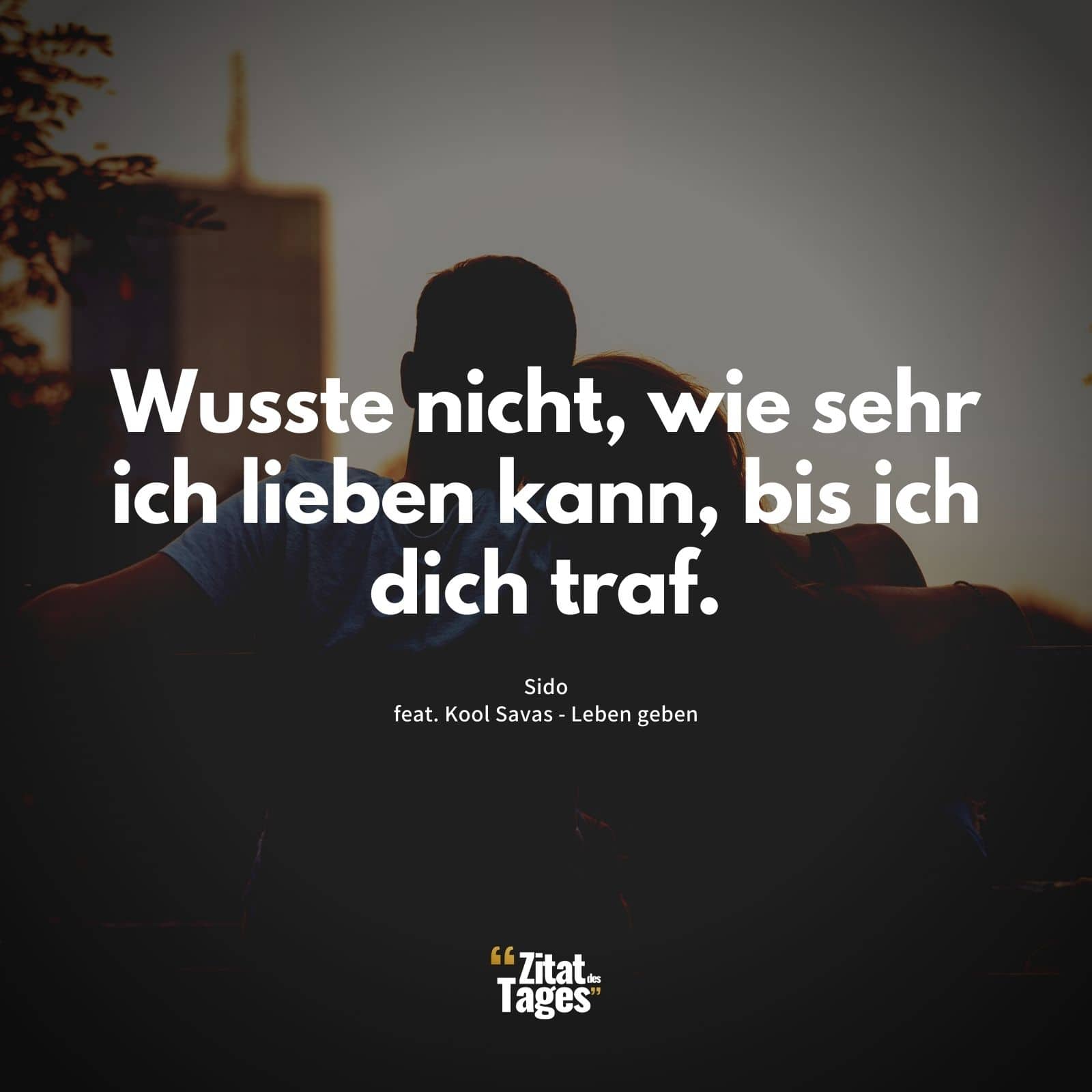 Wusste nicht, wie sehr ich lieben kann, bis ich dich traf. - Sido