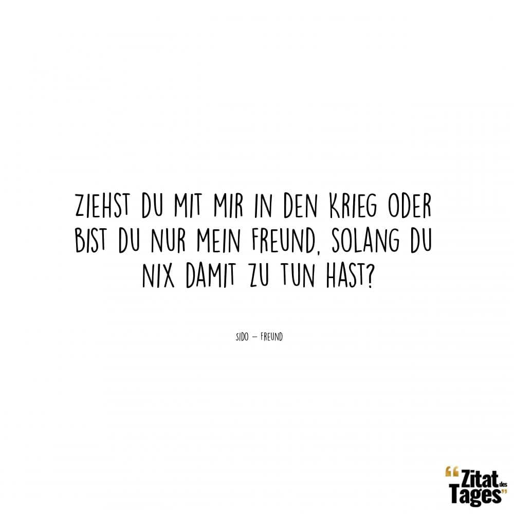 Ziehst du mit mir in den Krieg oder bist du nur mein Freund, solang du nix damit zu tun hast? - Sido