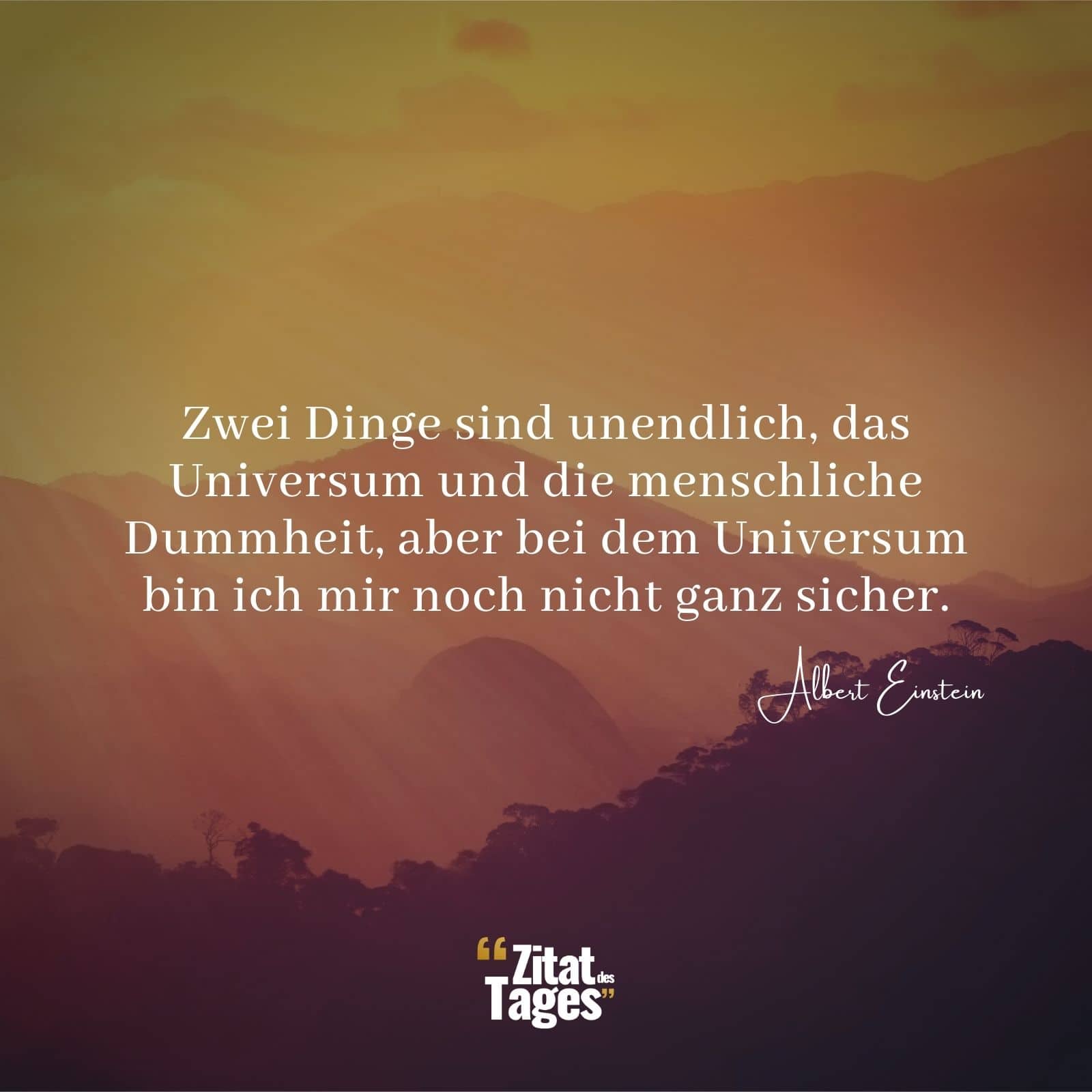 Zwei Dinge Sind Unendlich Das Universum Und Die Menschliche